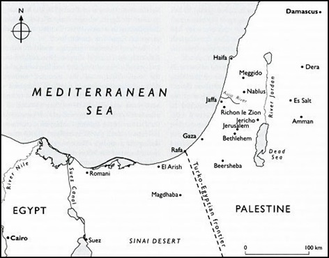 Map Sinai Palestine 1916-18 Map Sinai Palestine 1916-18